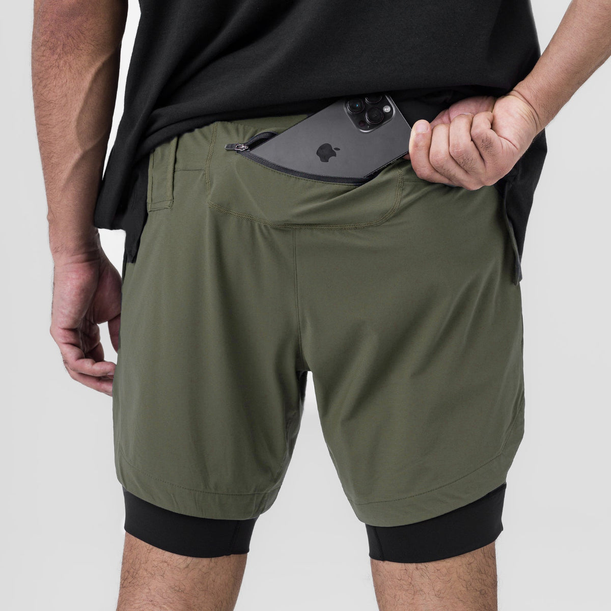 0866. Tetra-Lite® 7" Liner Short - Olive "ASRV"/Black | ASRV