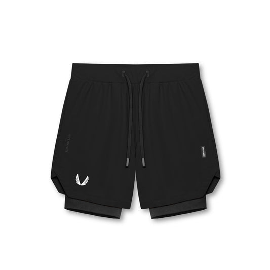 0866. Tetra-Lite® 7" Liner Short - Black/Black/ White "Wings" | ASRV