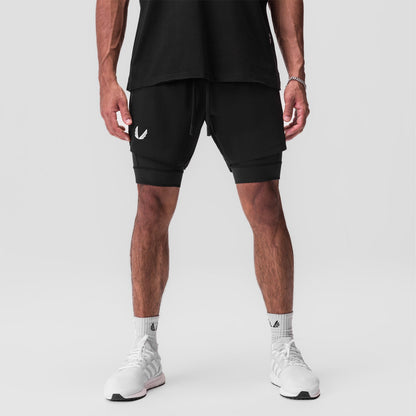 0866. Tetra-Lite® 7" Liner Short - Black/Black/ White "Wings" | ASRV