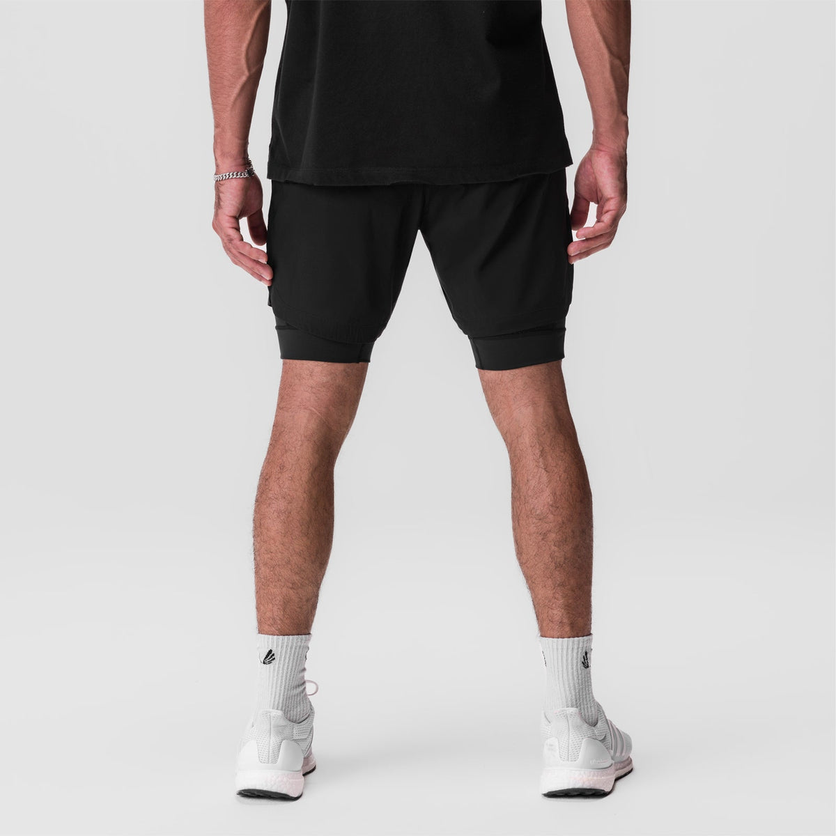 0866. Tetra-Lite® 7" Liner Short - Black/Black/ White "Wings" | ASRV