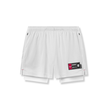 0991. Ion-Mesh 5" Liner Short - White | ASRV