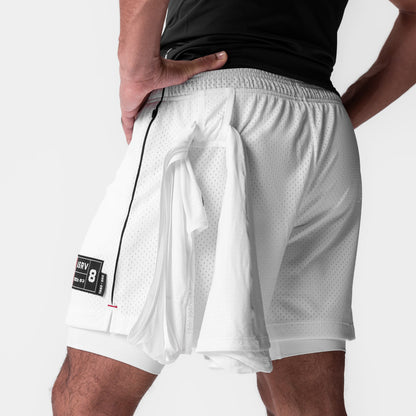 0991. Ion-Mesh 5" Liner Short - White | ASRV