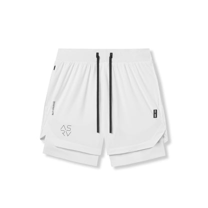 0866. Tetra-Lite® 7" Liner Short - White "Cyber"/White | ASRV