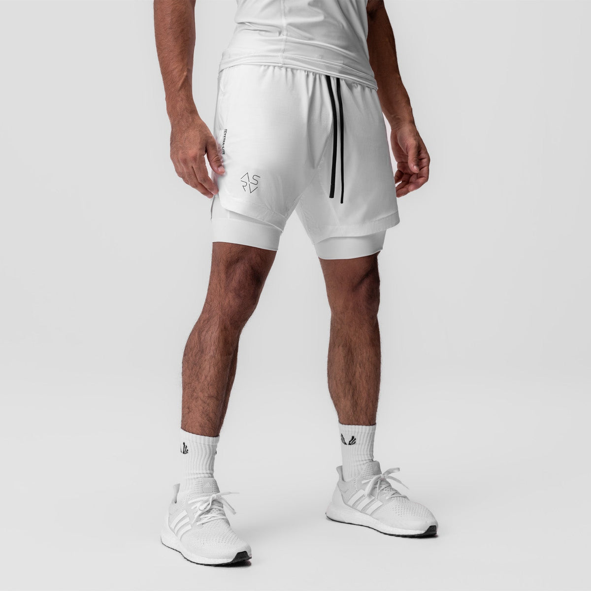0866. Tetra-Lite® 7" Liner Short - White "Cyber"/White | ASRV