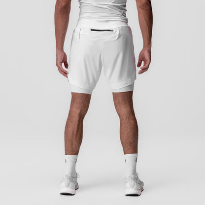 0866. Tetra-Lite® 7" Liner Short - White "Cyber"/White | ASRV