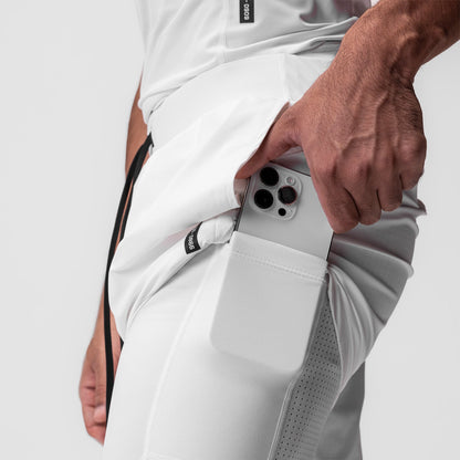 0866. Tetra-Lite® 7" Liner Short - White "Cyber"/White | ASRV