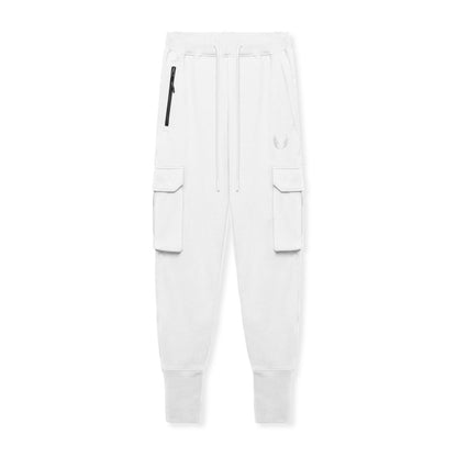0654. Tech-Terry™ Cargo High Rib Jogger - White | ASRV