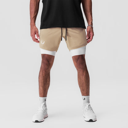 0866. Tetra-Lite® 7" Liner Short - Khaki/ White / White "Wings" | ASRV
