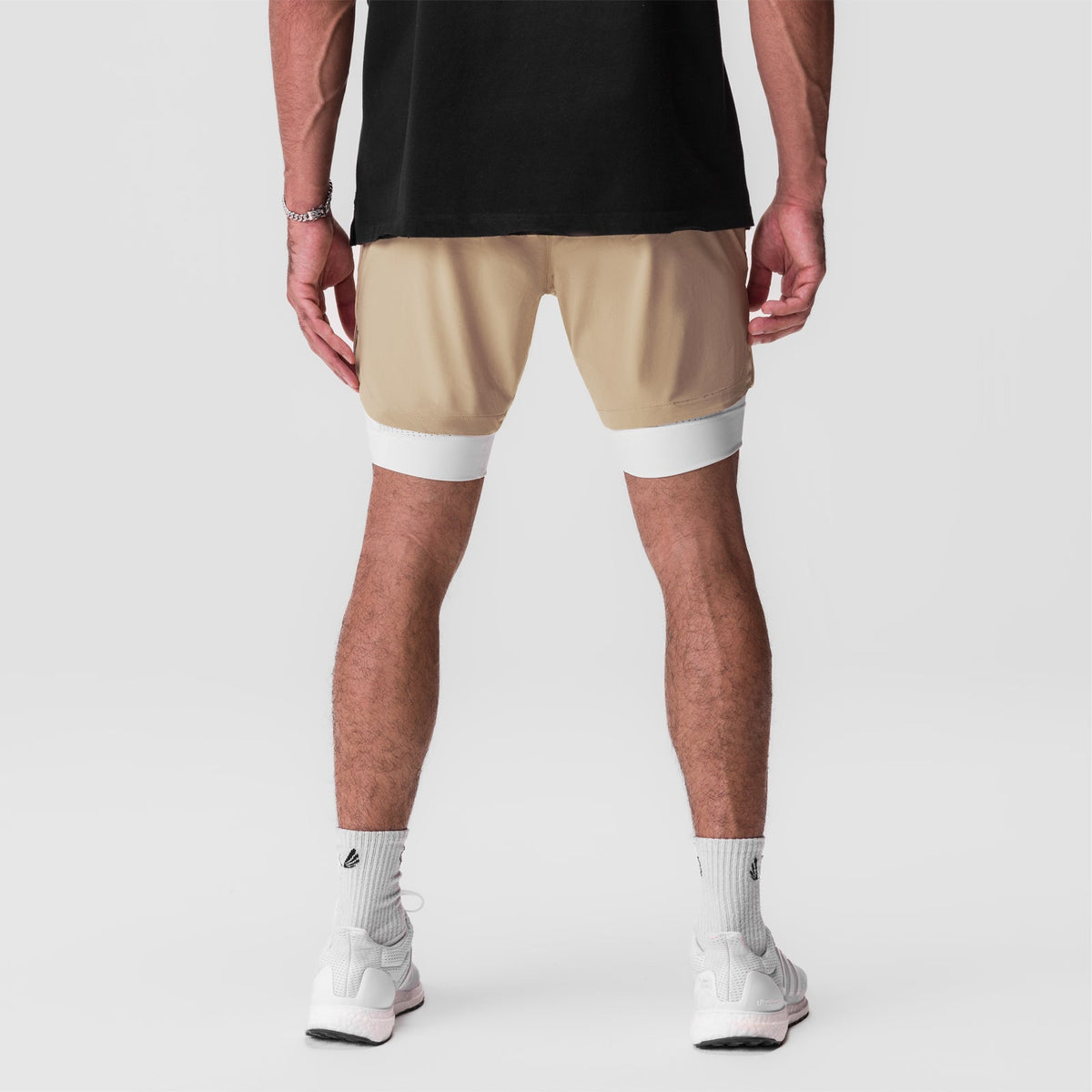 0866. Tetra-Lite® 7" Liner Short - Khaki/ White / White "Wings" | ASRV