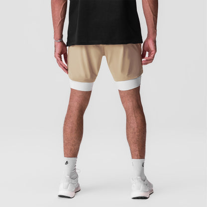0866. Tetra-Lite® 7" Liner Short - Khaki/ White / White "Wings" | ASRV