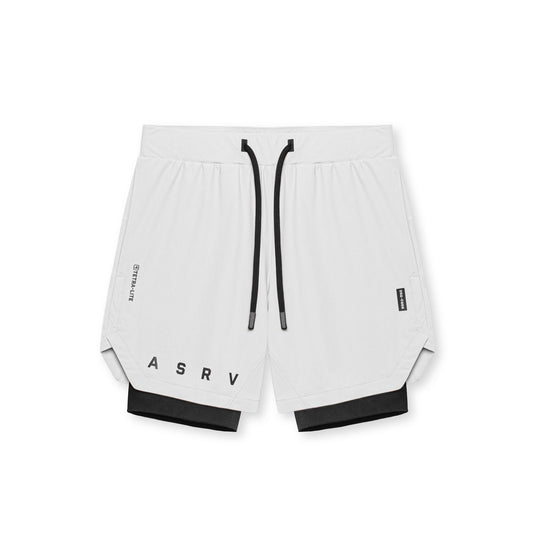 0866. Tetra-Lite® 7" Liner Short - White "ASRV"/Black | ASRV