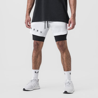 0866. Tetra-Lite® 7" Liner Short - White "ASRV"/Black | ASRV