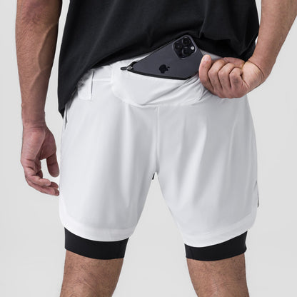 0866. Tetra-Lite® 7" Liner Short - White "ASRV"/Black | ASRV