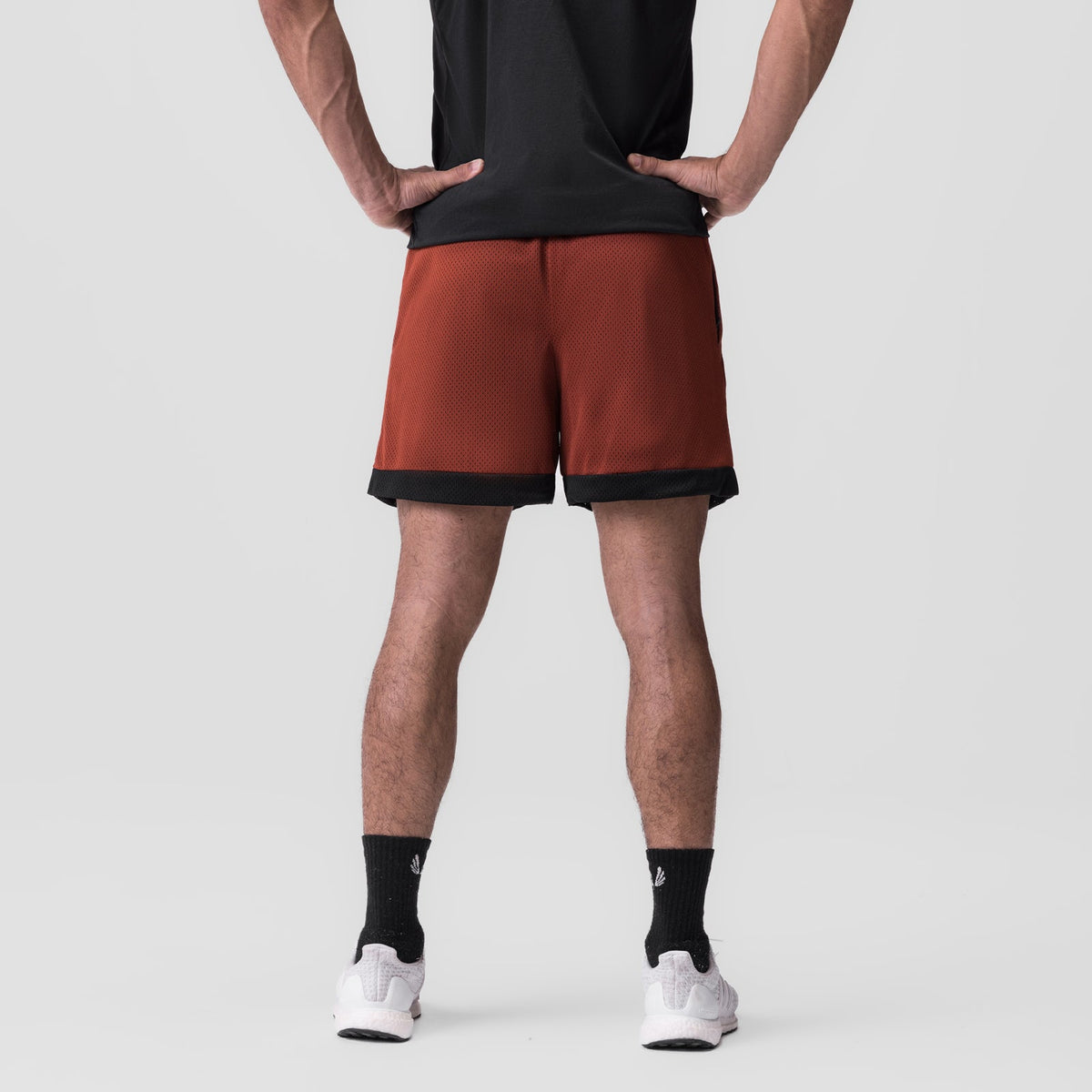 0795. SilverPlus™ Mesh Reversible Short - Brick/Black | ASRV