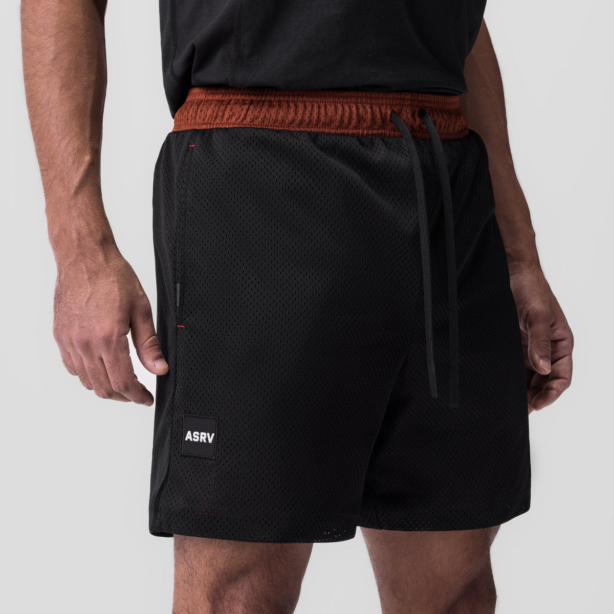 0795. SilverPlus™ Mesh Reversible Short - Brick/Black | ASRV