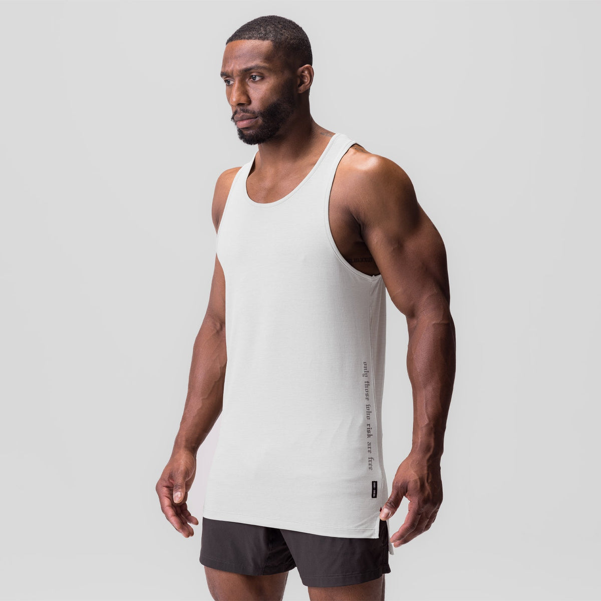 0835. 3D-Lite® 2.0 Drop Hem Tank - White "OTWR" | ASRV