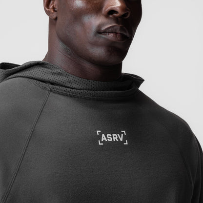 0958. Micro-Terry Raw Hem Hoodie - Space Grey | ASRV
