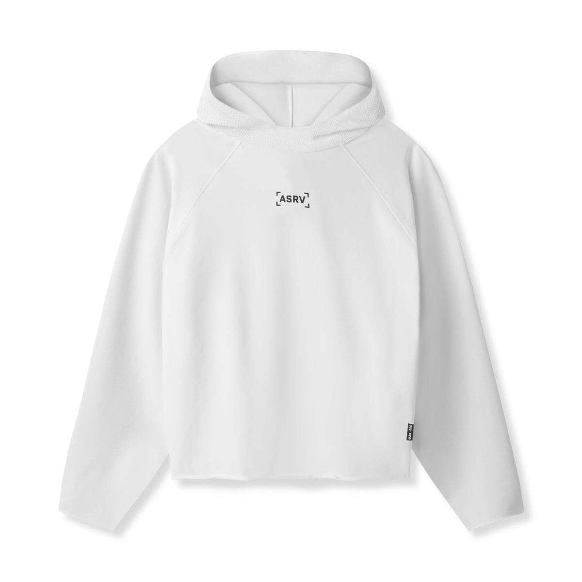 0958. Micro-Terry Raw Hem Hoodie - White | ASRV