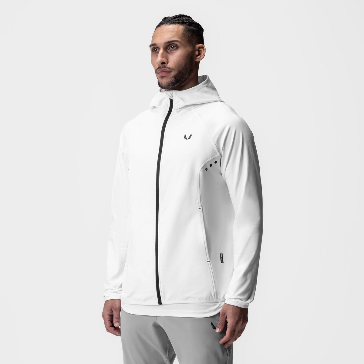 0943. Performance Fleece Zip Hoodie - White | ASRV