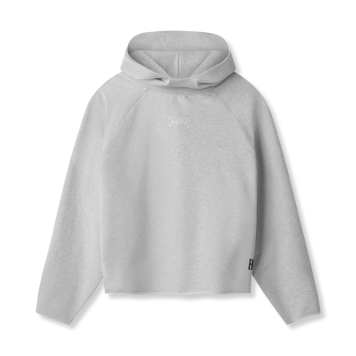 0958. Micro-Terry Raw Hem Hoodie - Heather Grey | ASRV
