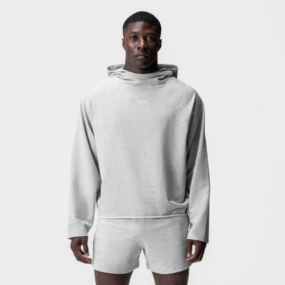 0958. Micro-Terry Raw Hem Hoodie - Heather Grey | ASRV