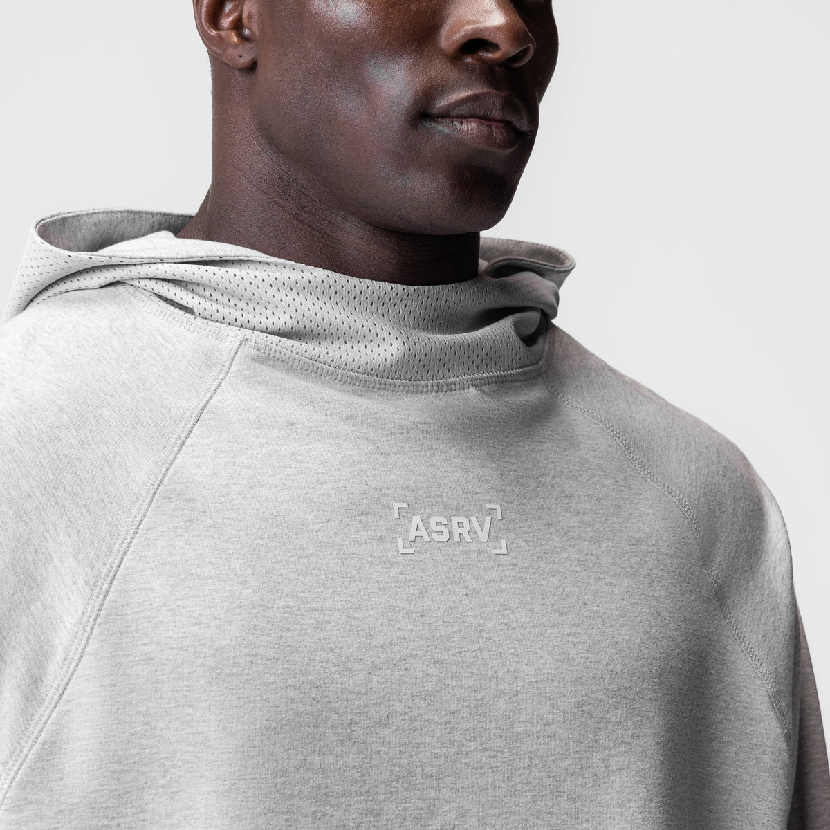 0958. Micro-Terry Raw Hem Hoodie - Heather Grey | ASRV