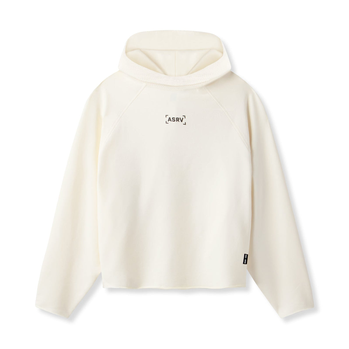 0958. Micro-Terry Raw Hem Hoodie - Cream | ASRV
