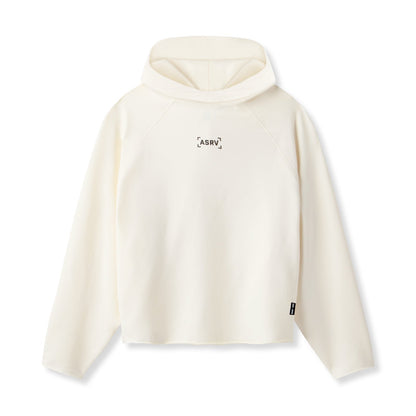 0958. Micro-Terry Raw Hem Hoodie - Cream | ASRV