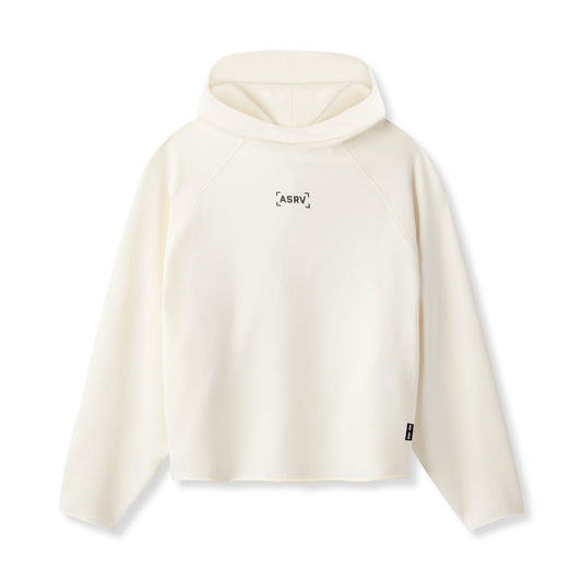 0958. Micro-Terry Raw Hem Hoodie - Cream | ASRV