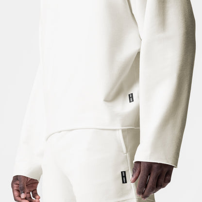 0958. Micro-Terry Raw Hem Hoodie - Cream | ASRV